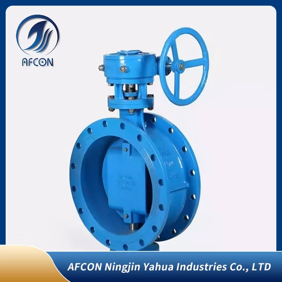 ダクタイル鉄 EPDM 裏地 Wra 産業用制御ダブル偏心フランジ バタフライ バルブ